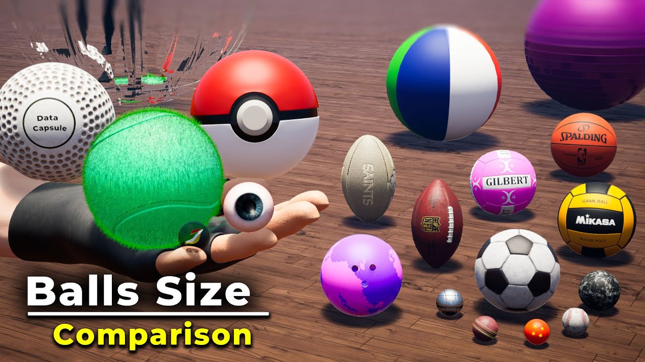 Ball Size Comparison in Human Hand | #balls #comparison