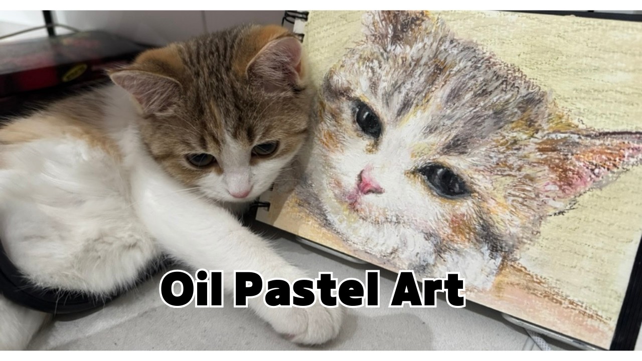 [Oil Pastel]] 고양이 집사의 그림 일기 ' 우리집 아깽이' #cat #art #painting #drawing #cute #고양이