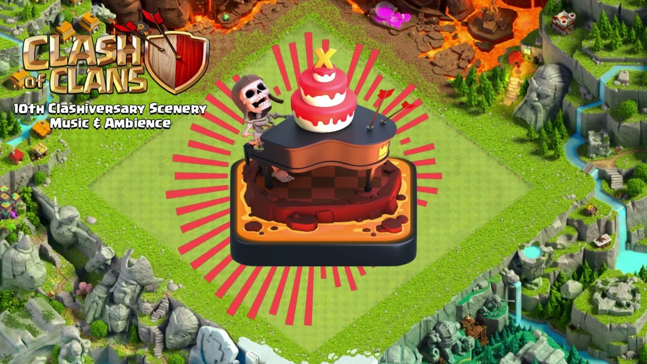10th Clashiversary Scenery Ambience & Music | Clash of Clans