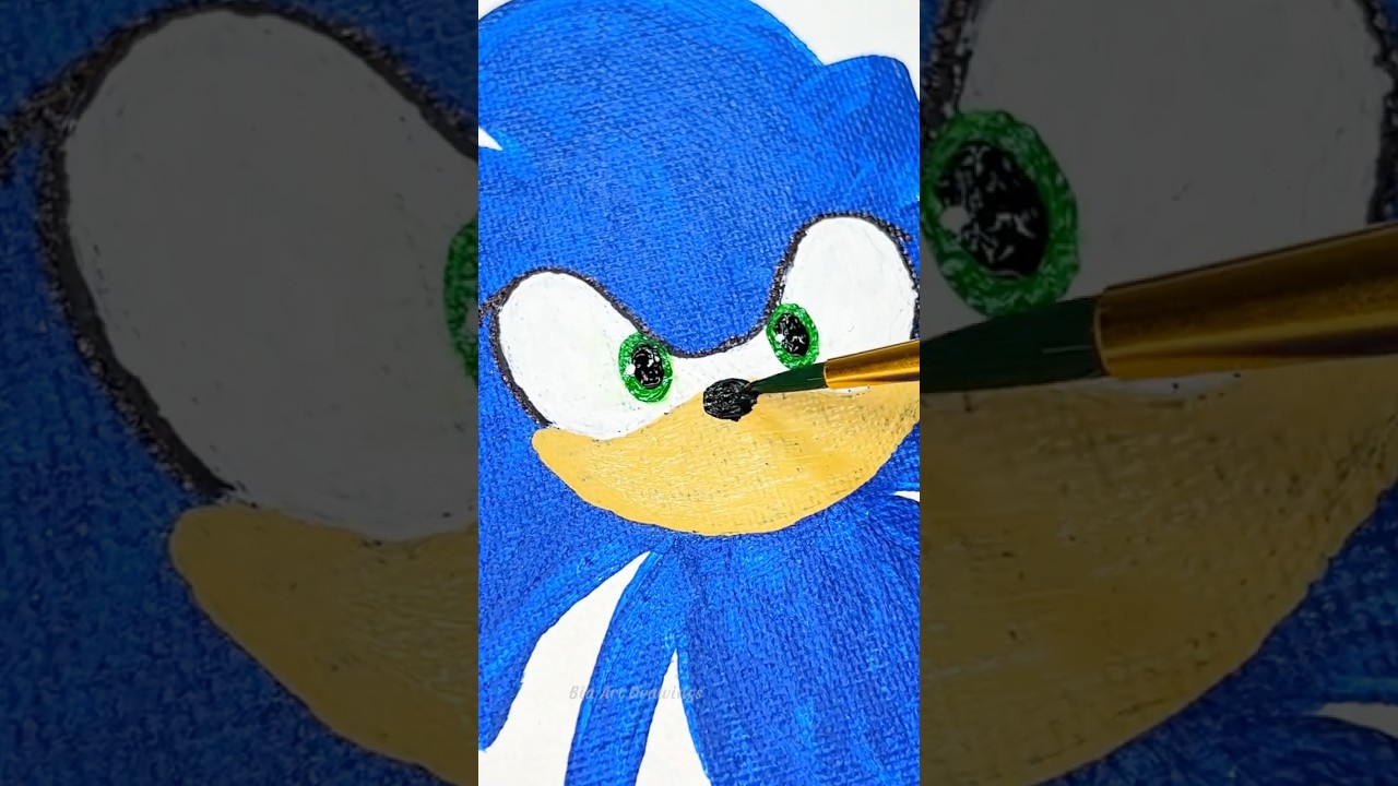 Sonic The Hedgehog Painting | Art for Kids #shorts #artforkids #paintingforkids