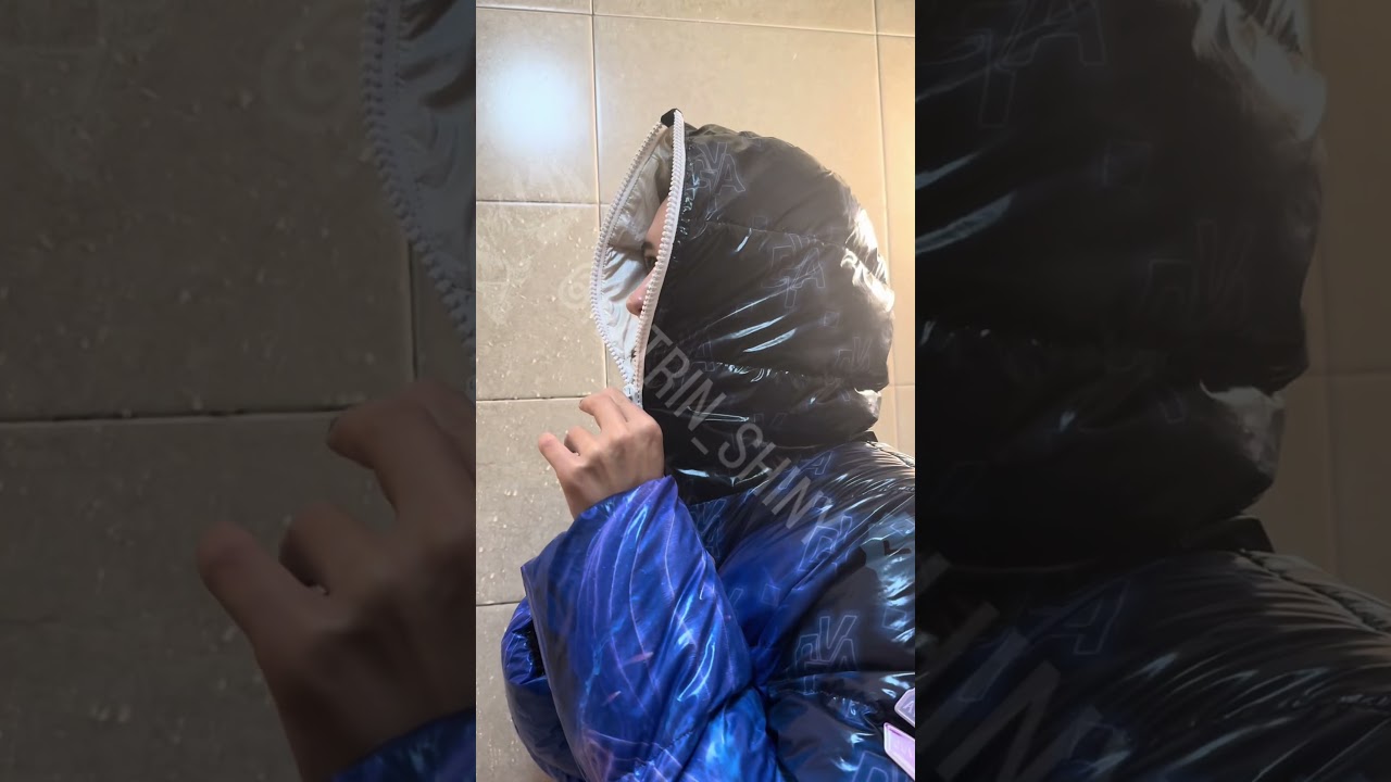 Too much cream 🍦shower #waterproofing in Duvetica jacket 🚿 #wetlook #rainwear