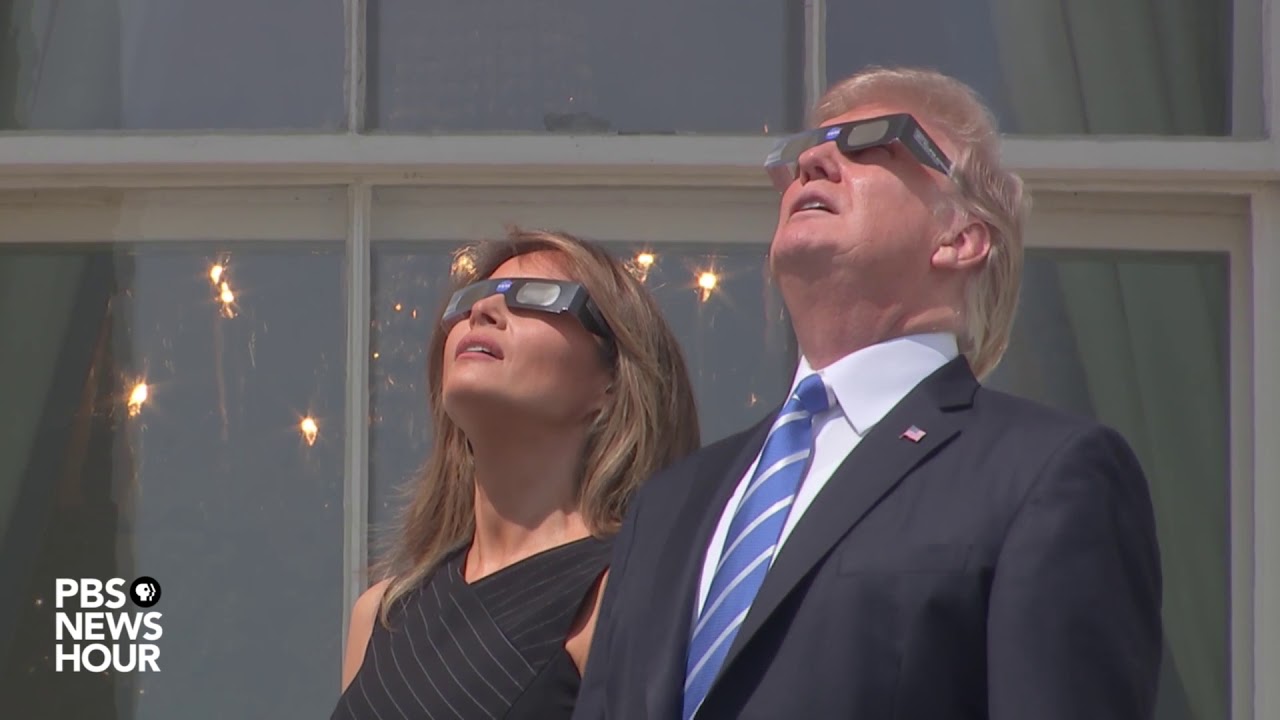 WATCH: President Trump watches the solar eclipse