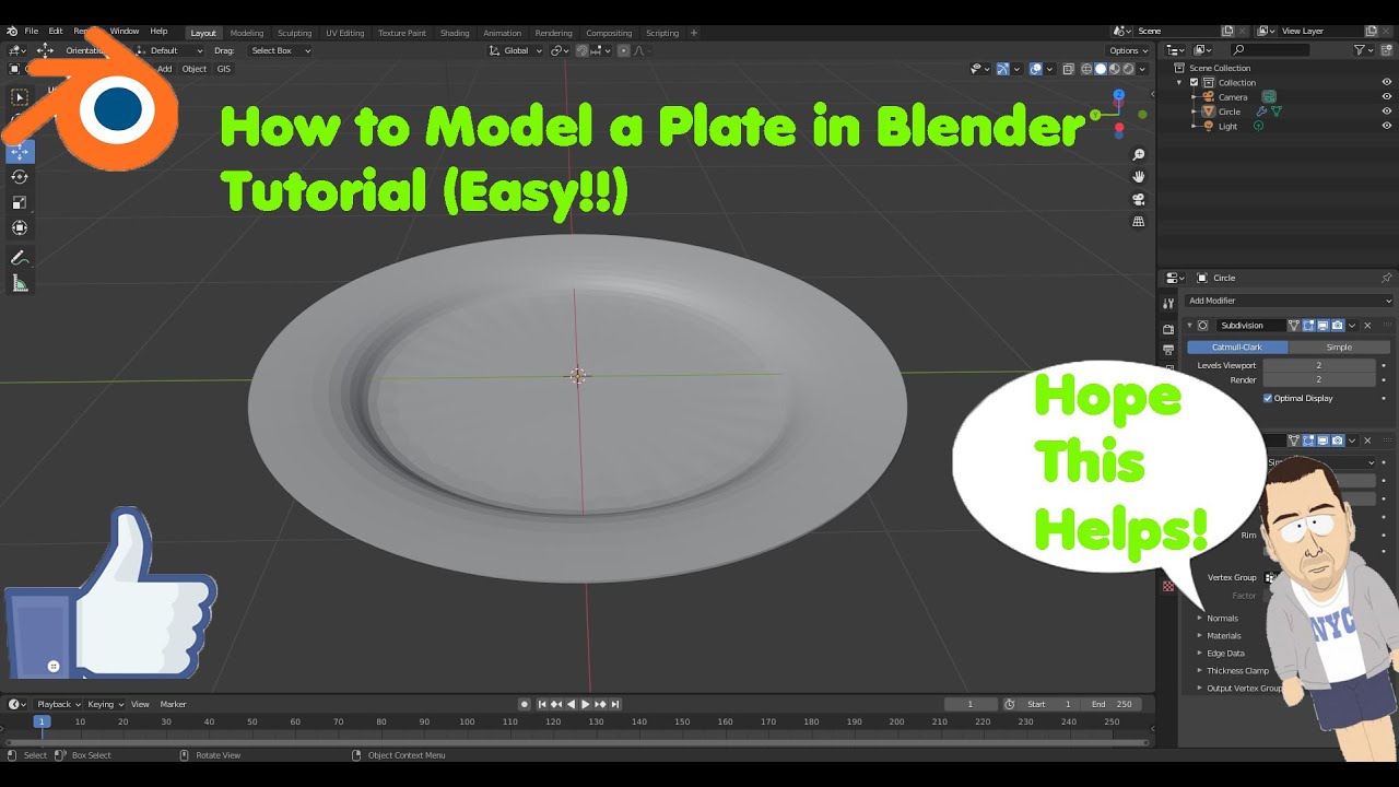 How To Model A Plate in Blender (Very easy!!)