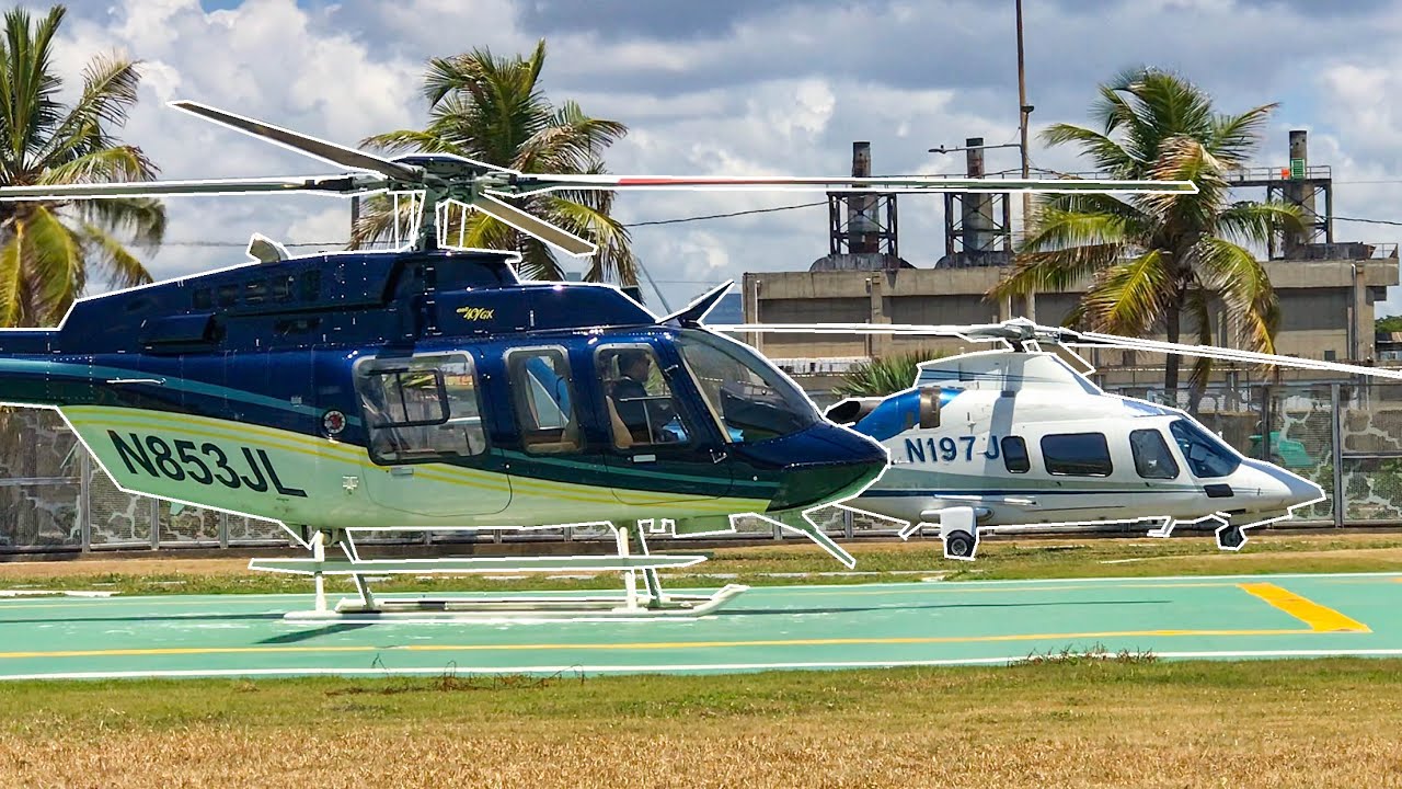 16 Minutos de Helicopteros Aterrizando y Despegando del Helipuerto de SD