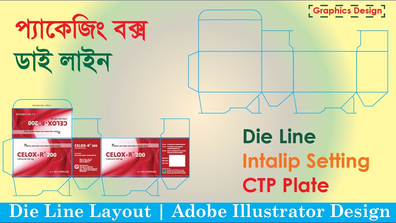 Bottom Lock Design Setting CTP Plate | Die Line Create | ডাই লাইন তৈরী ও সিটিপি সেটিং  Design Bangla