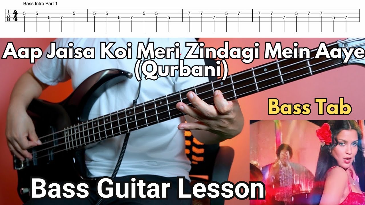 Qurbani - Aap Jaisa Koi Meri Zindagi Mein Aaye Bass Guitar Lesson + Tab | Nepali Bass Guitar Lesson