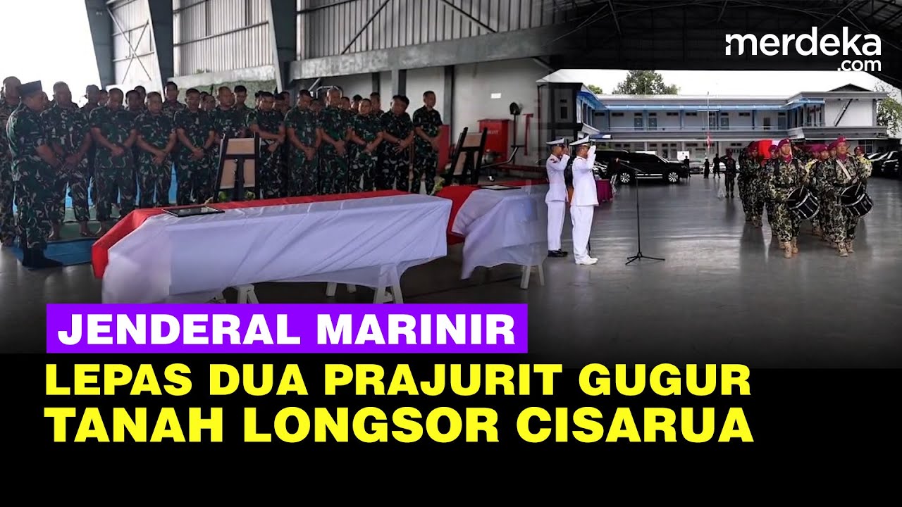 Upacara Militer, Jenderal Marinir Lepas Dua Prajurit Gugur Akibat Tanah Longsor Cisarua