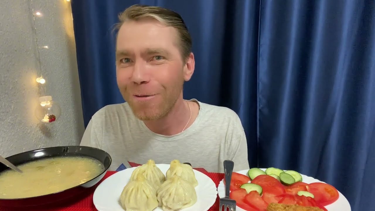 МУКБАНГ хинкали и ИСТОРИИ ОТ СЕРГЕЯ 😀