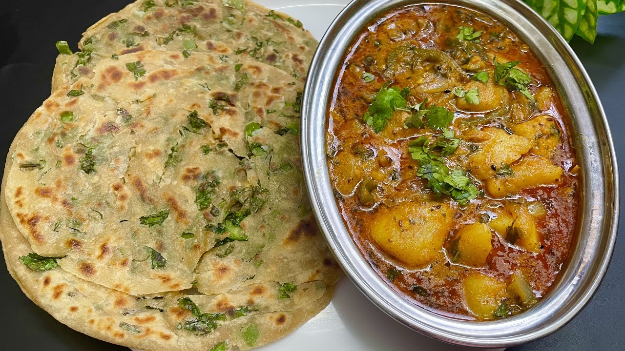 भुने आलू की सब्ज़ी और धनिए का पराँठा बनाने का नया और आसान तरीक़ा Easy Breakfast Recipe