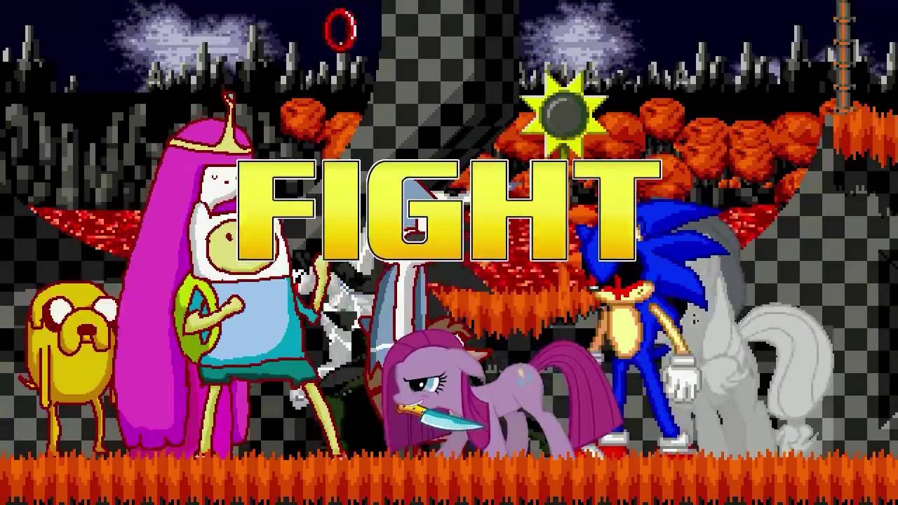 AN Mugen Request #638: Finn,Jake,Bubblegum,Mordecai & Rigby VS Sonic.exe,Zalgojack,Pinkamena & Jeff