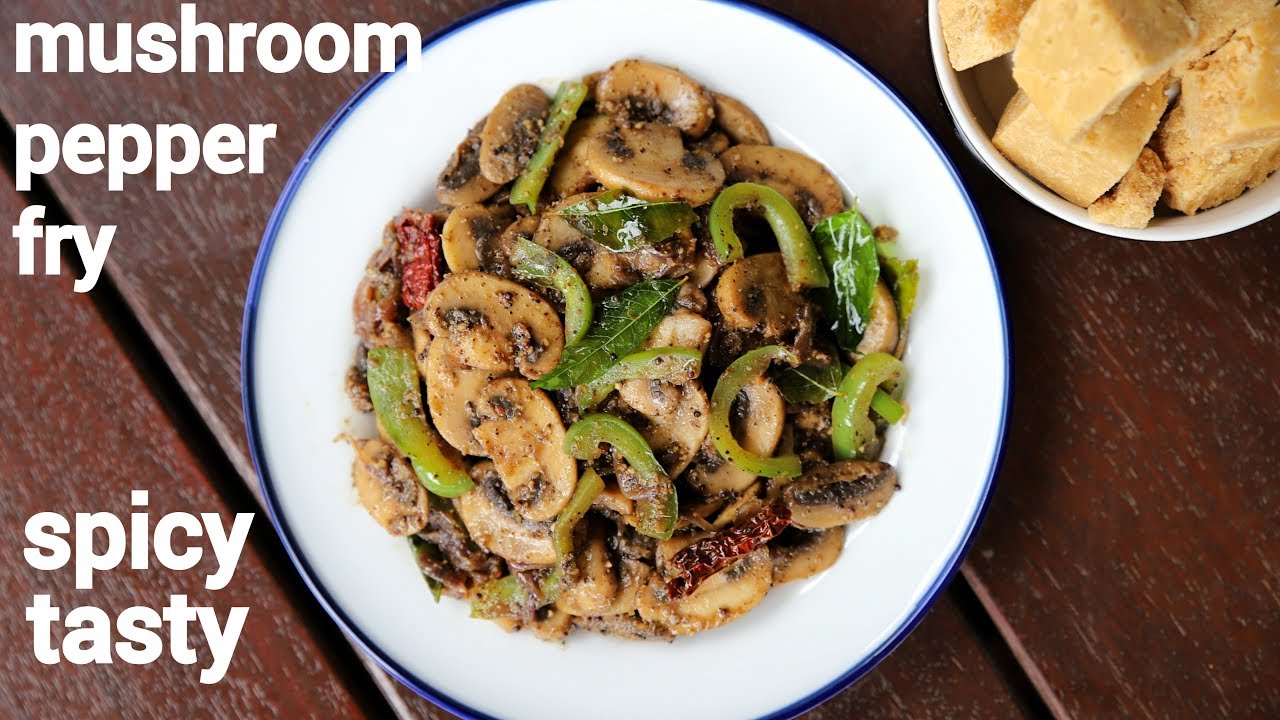mushroom pepper fry recipe | pepper mushroom | how to make crispy pepper fry mushroom