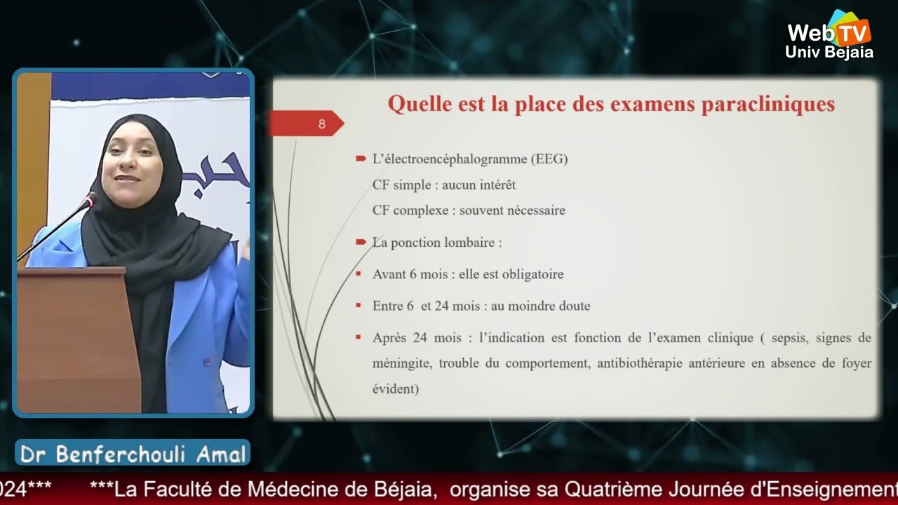 Convulsion fébrile du nourrisson.  Dr Benferchouli Amal, Assistante, Béjaïa
