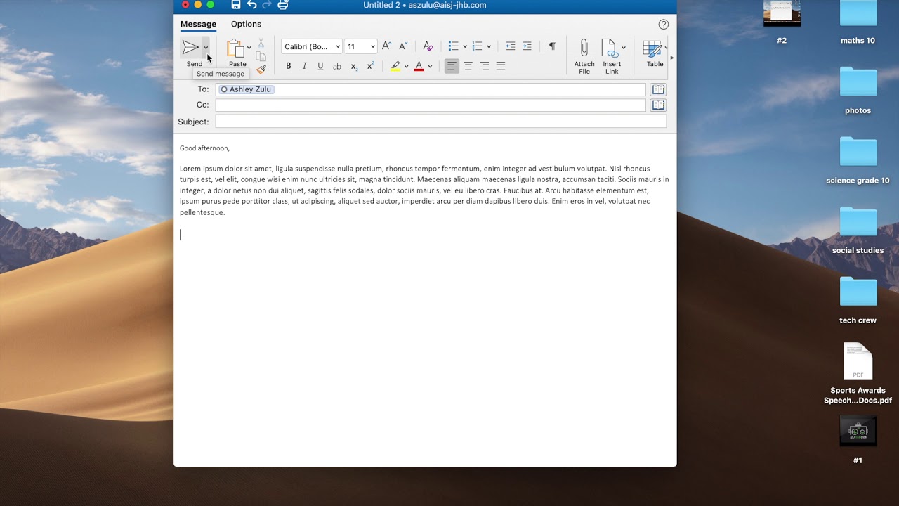 Schedule Email Send in Outlook for Mac