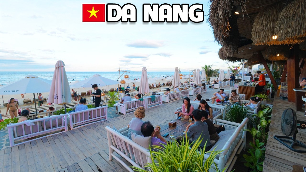 DA NANG VIETNAM My Khe Beach RIGHT NOW with Real Tourist Atmosphere & Very Hot Summer Afternoon