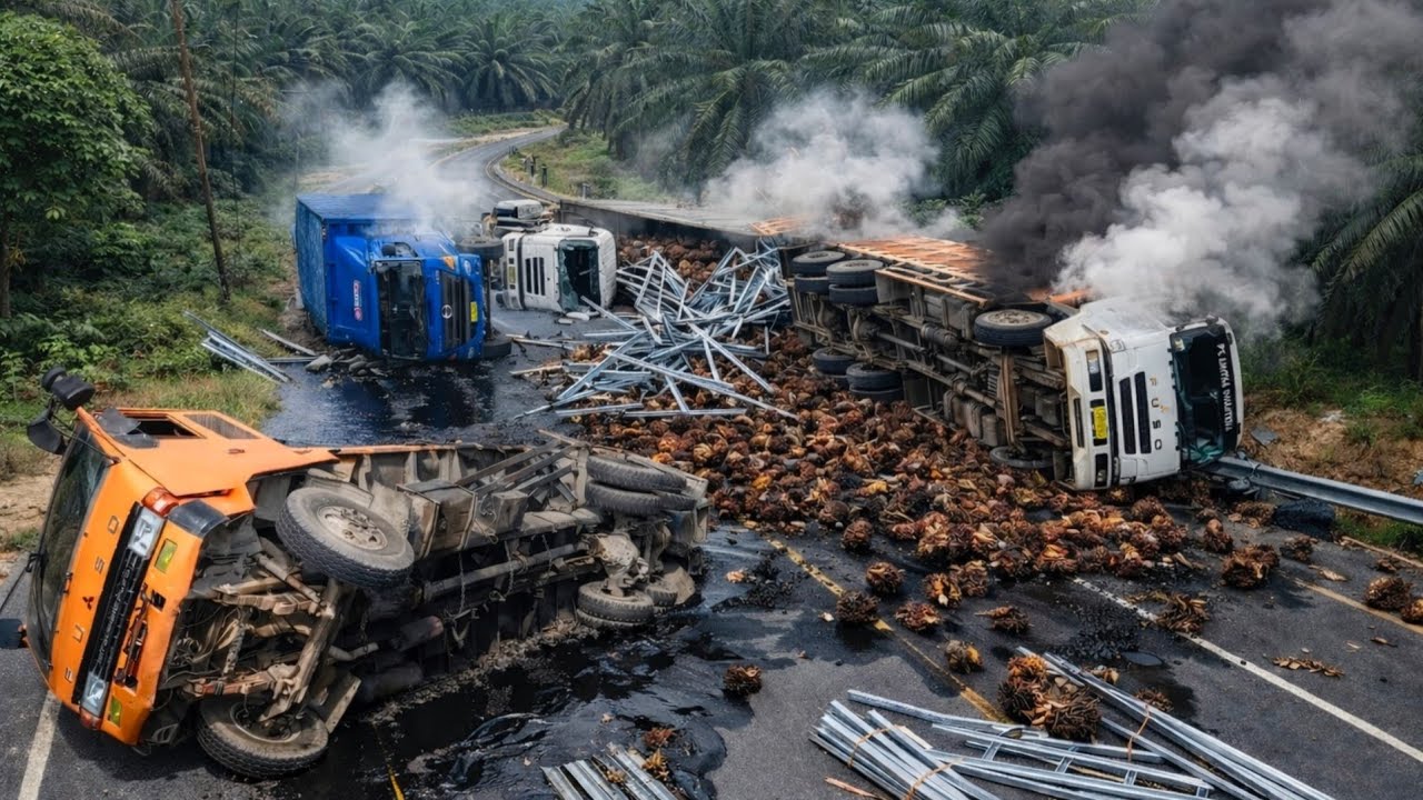 NGERI !!! Detik detik Truck Rem Blong Terbalik & Mundur Di Bukit Kodok