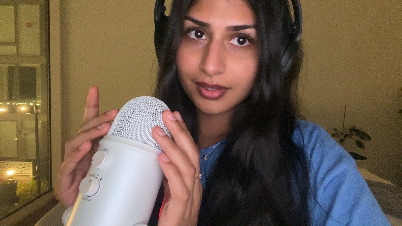 asmr custom request from Juan | visual triggers with mic scratching and close whispers ☁️