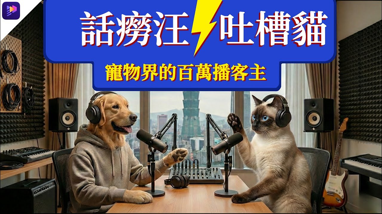 🔥 貓狗變身名嘴？揭秘 YouTube 爆款「AI 寵物脫口秀」製作內幕，新手也能做！打造你的 AI 寵物 Podcast 頻道 | Edimakor 教學 🎬