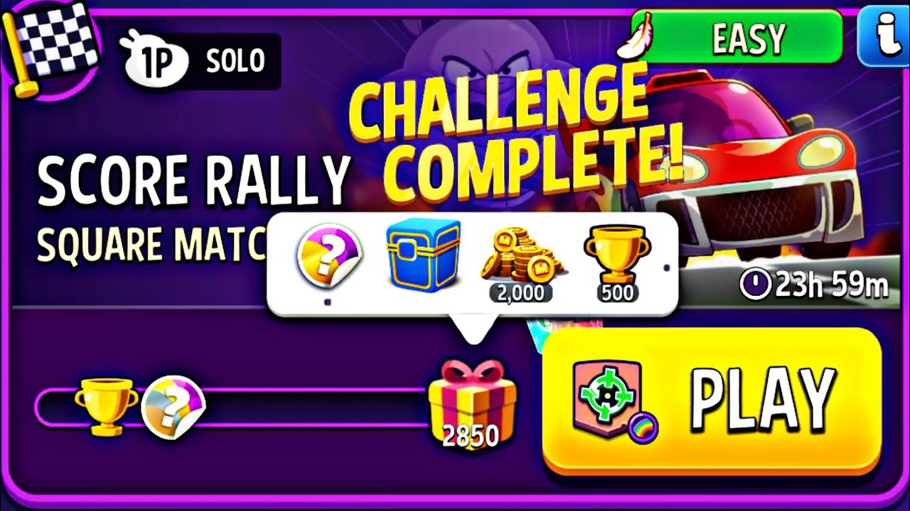 square matches rainbow score rally solo challenge | match masters | square matches solo 