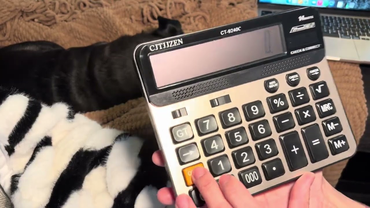 REVIEW Large Black & Gold Calculator - CJTJJZEN | Jumbo Chunky Buttons 