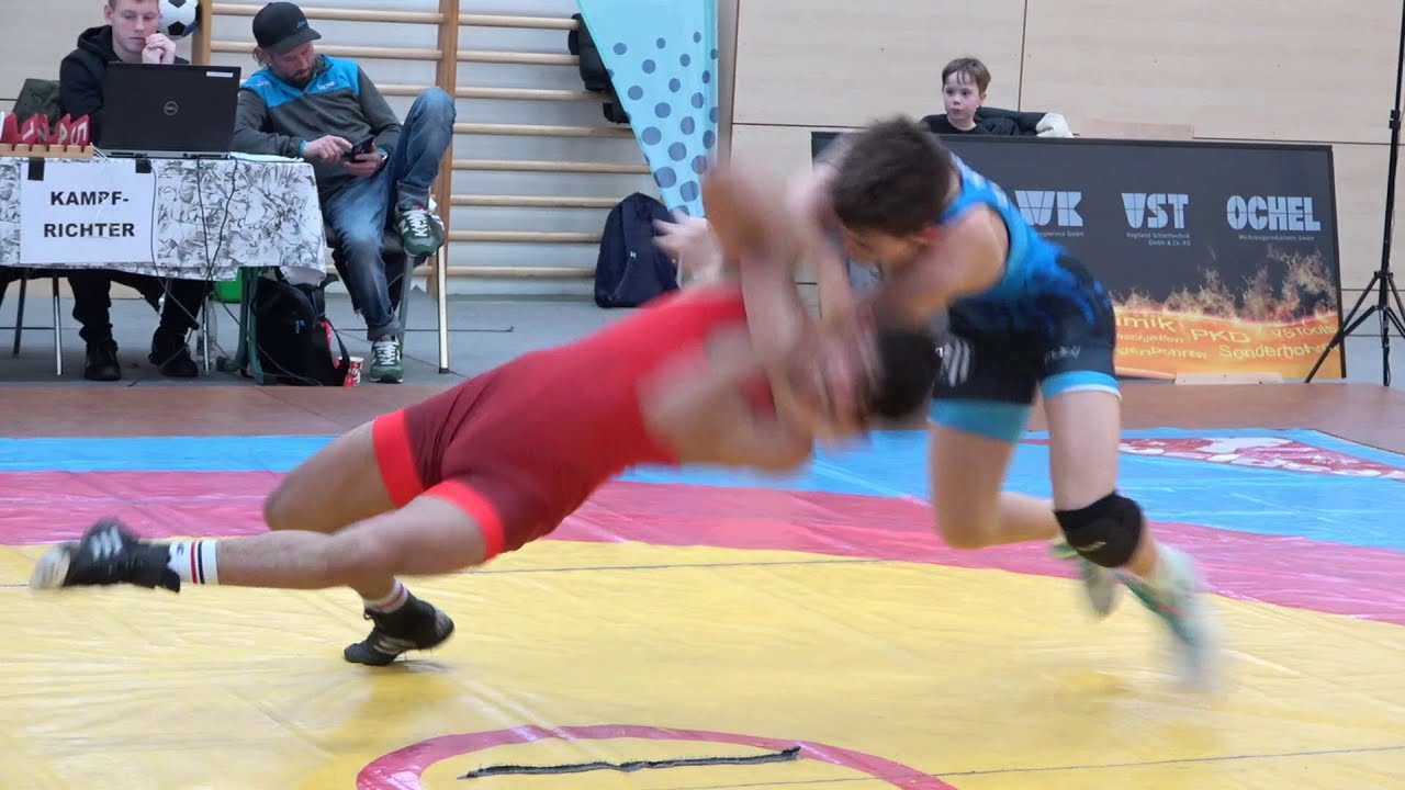 Wrestling / Ringen LM Sachsen 2025 in Plauen, Jugend A, 60 kg, Freestyle, Zafar - Heinrich