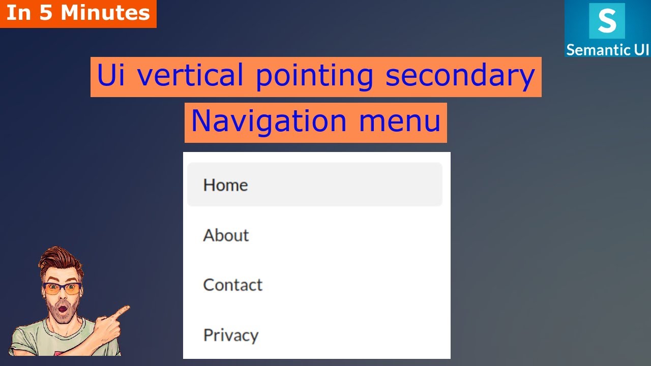 semantic ui vertical pointing secondary menu|pointing secondary menu|vertical menu styles