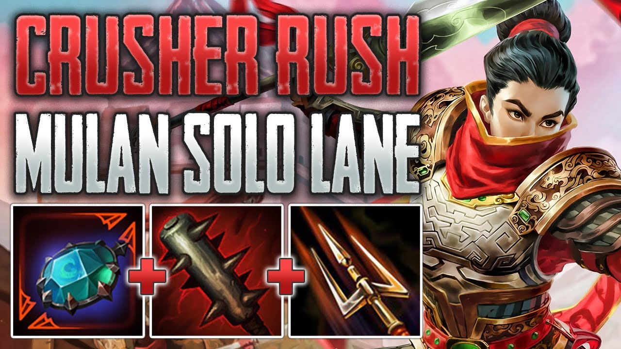 FARMING DAMAGE WITH FIRST ITEM CRUSHER! Mulan Solo Gameplay (SMITE Conquest)
