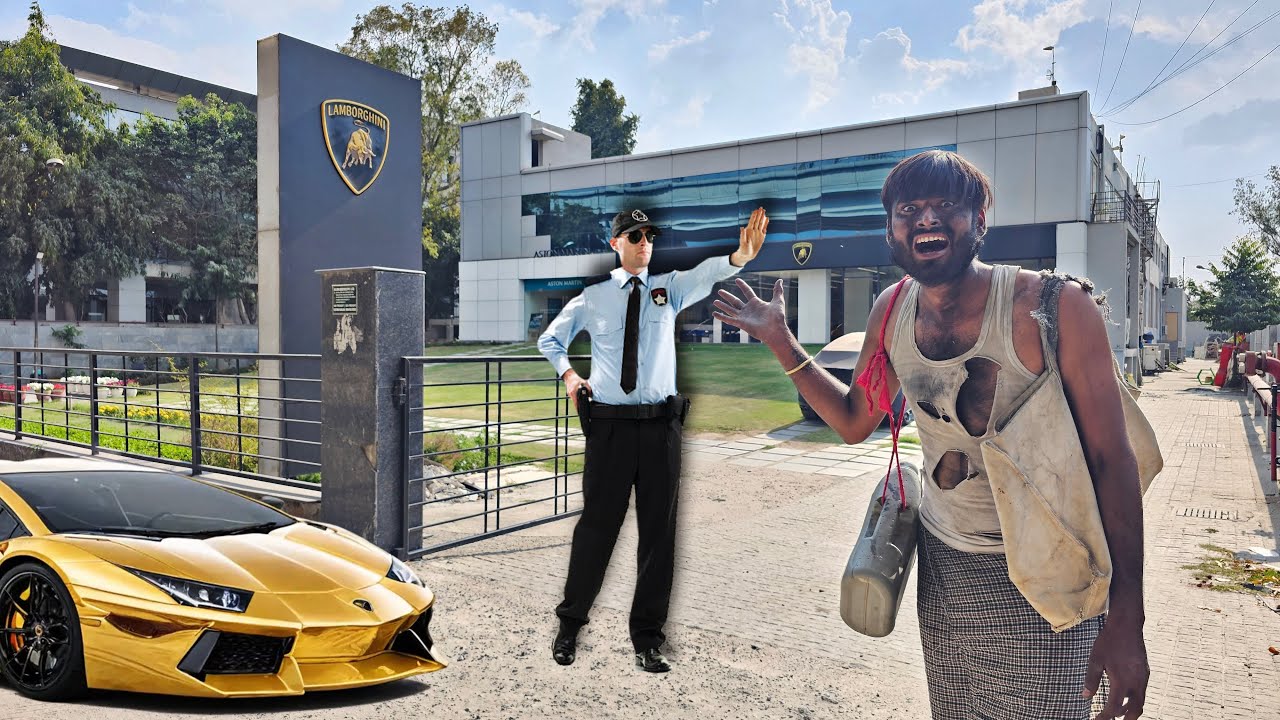 Poor Beggar Going In Supercar Showroom -Lamborghini + Rolls Royas + Mercedes  😳-बहुत बड़ी गलती हो गई