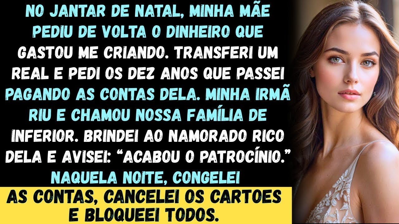 No jantar de Natal, minha mãe ergueu a taça e disse Me devolva o dinheiro que desperdicei te criando
