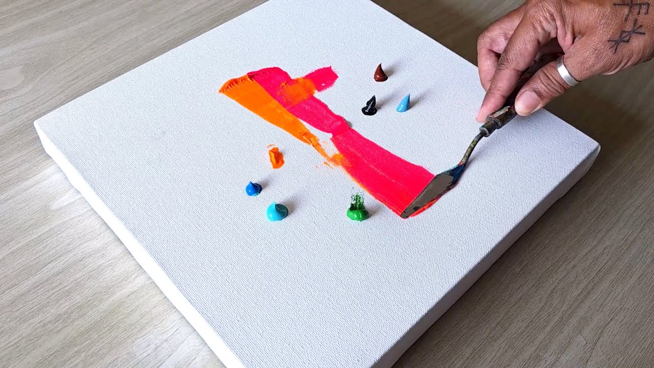 Cityglow / Colorful Abstract Painting / Acrylic Painting Using Pallete Knife 
