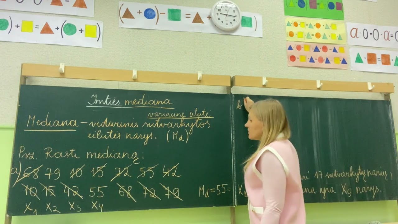 6 klasė.  Imties mediana.  Trumpai