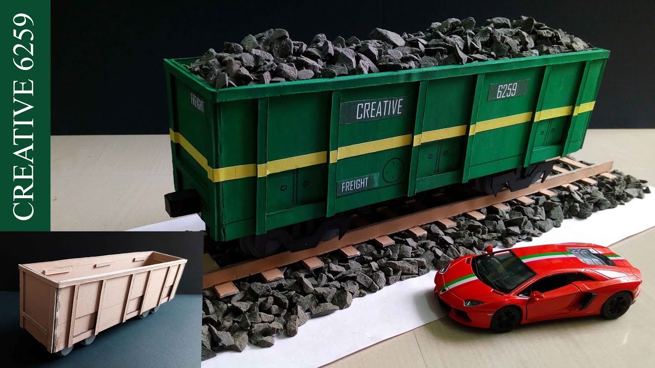 How To Make A Train |Electric (DC) Motor |Using Cardboard | DIY Scale Model |RC Train (Goods coach)