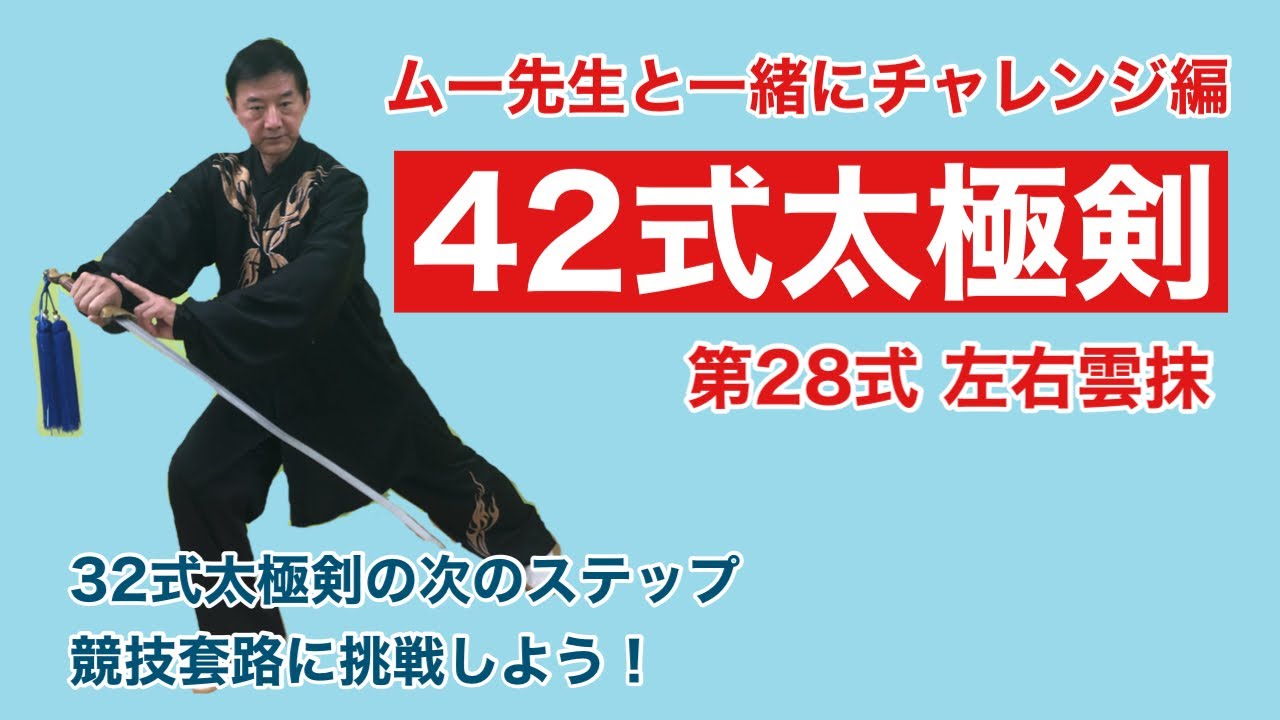 【入門】42式太極剣 第28式 左右雲抹【動作解説】