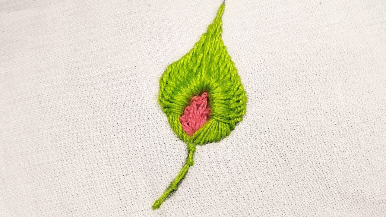 Beautiful leaf design embroidery #leafembroidery #embroidery