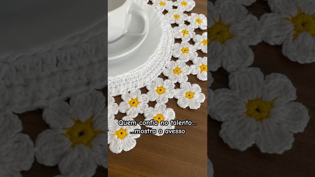 Jogo americano margaridas de croch&ecirc; #croche #crochet #margaridas #jogoamericanodecroche