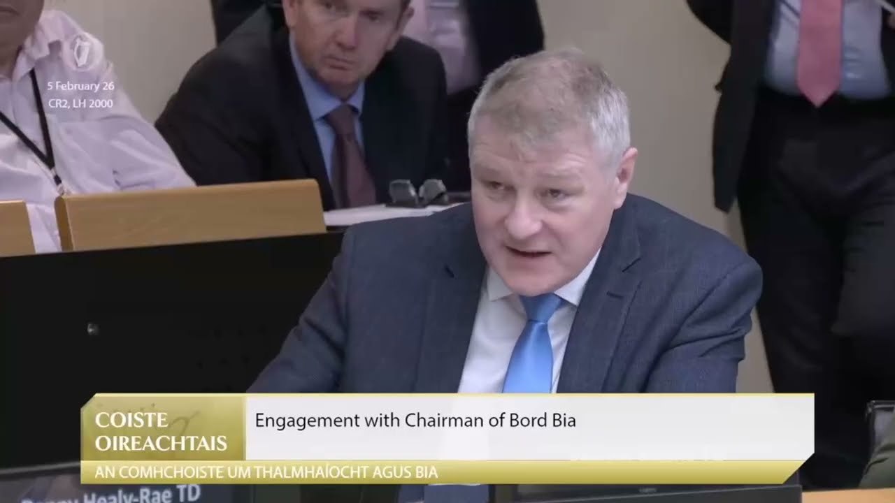 Watch as Sinn Féin reps grill Bord Bia chair Larry Murrin on a clear conflict of interest