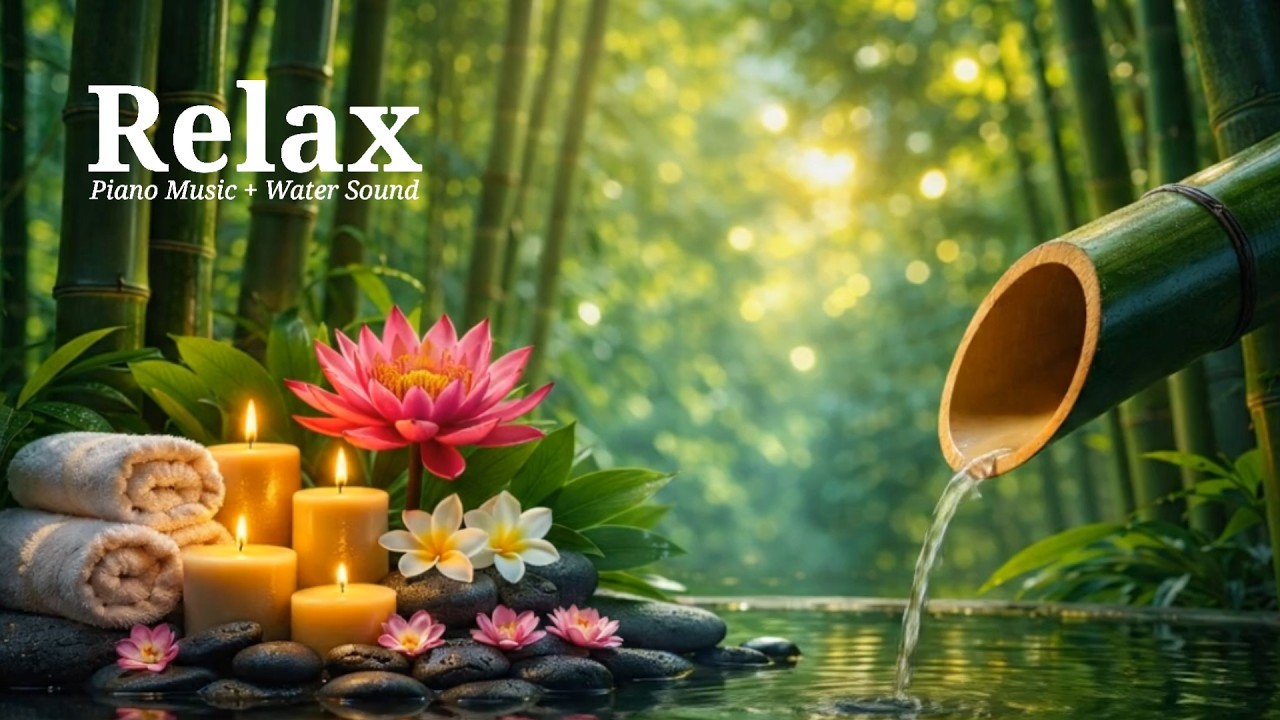 Relaxing Music for Healing + Water Sounds 🌿 Relieves Stress, Calm Anxiety & Depression, Study Music