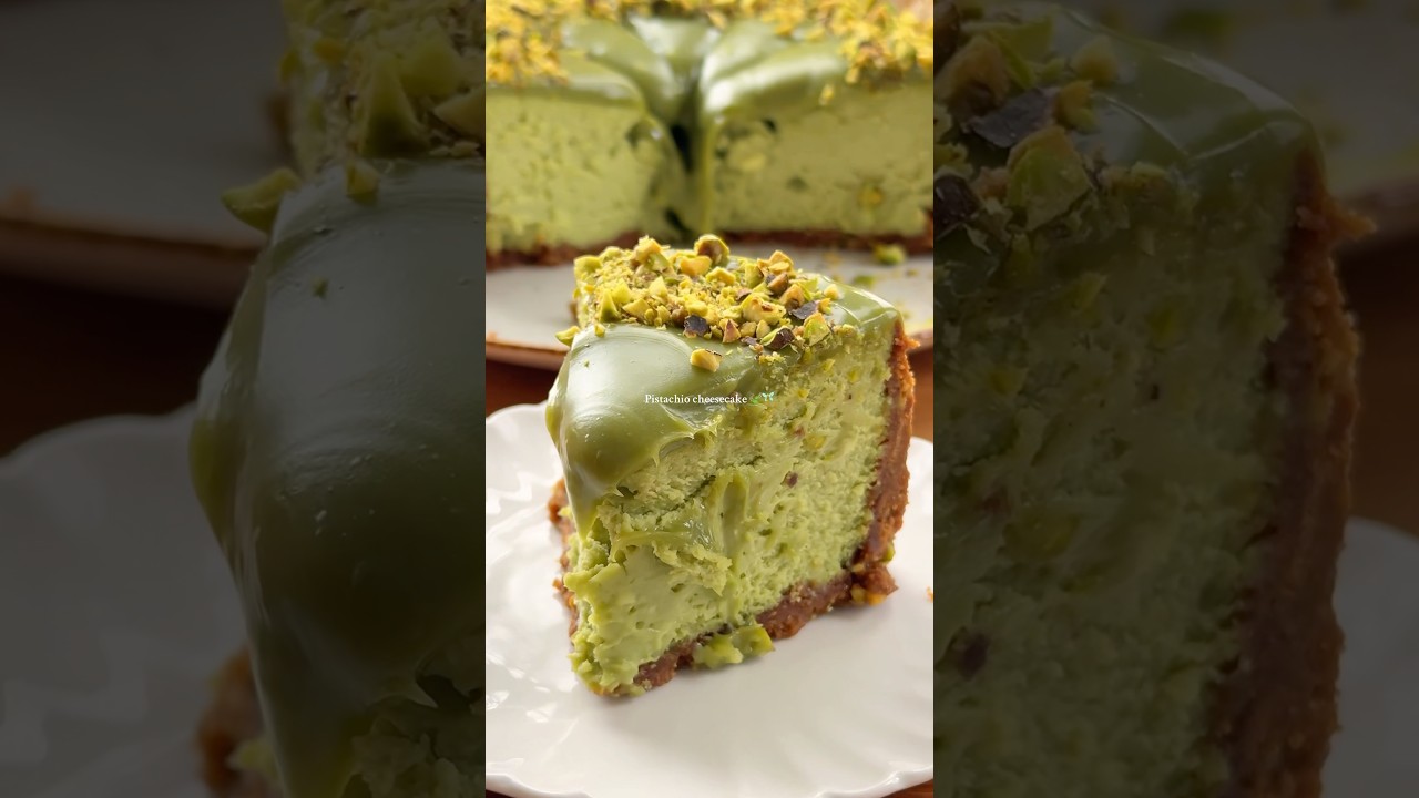 The Most Irresistible Pistachio Cheesecake!🥄💚Recipe will be 🆙 soon!
