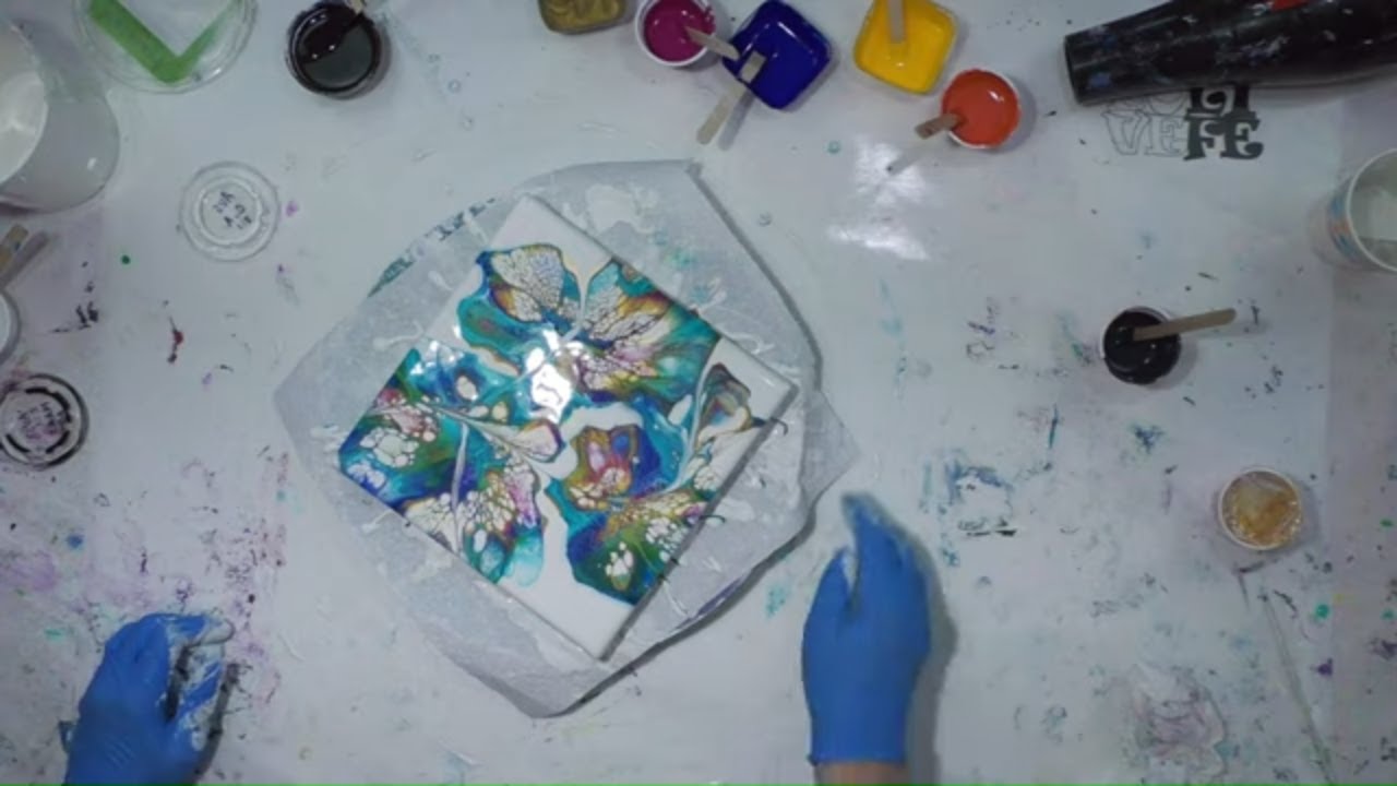 (493) SHELEE Bloom Success on 🥛 GLASS TILES 🥛 & One 🌳Tree Ring Pour Shelee Style  😁HAPPY! 🎉 062520