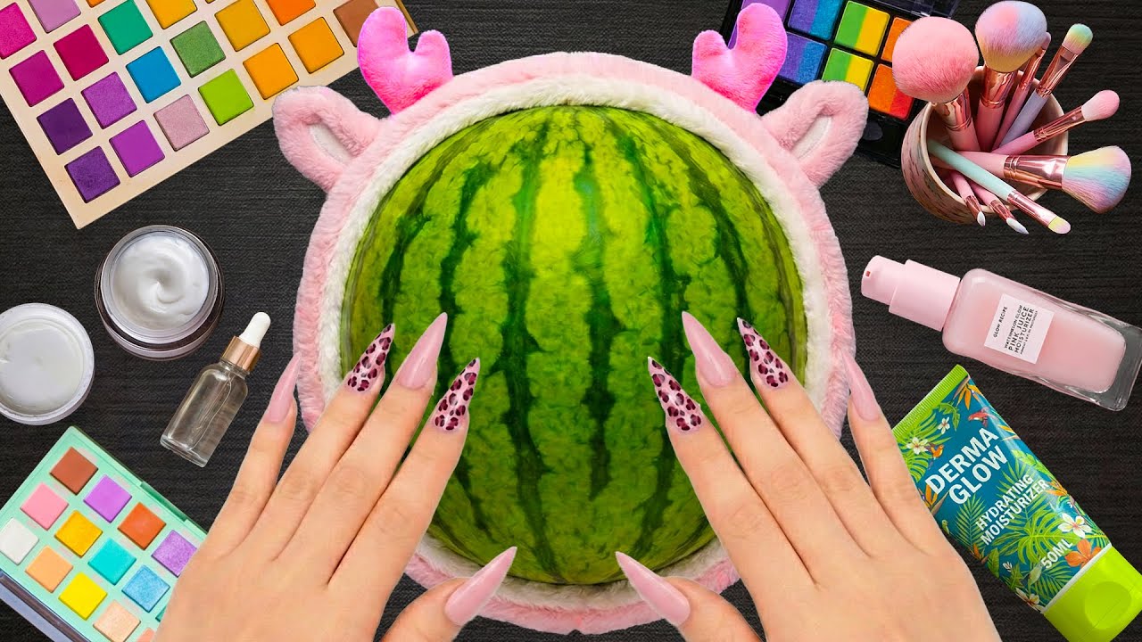 ASMR Makeup on Watermelon (No Talking)