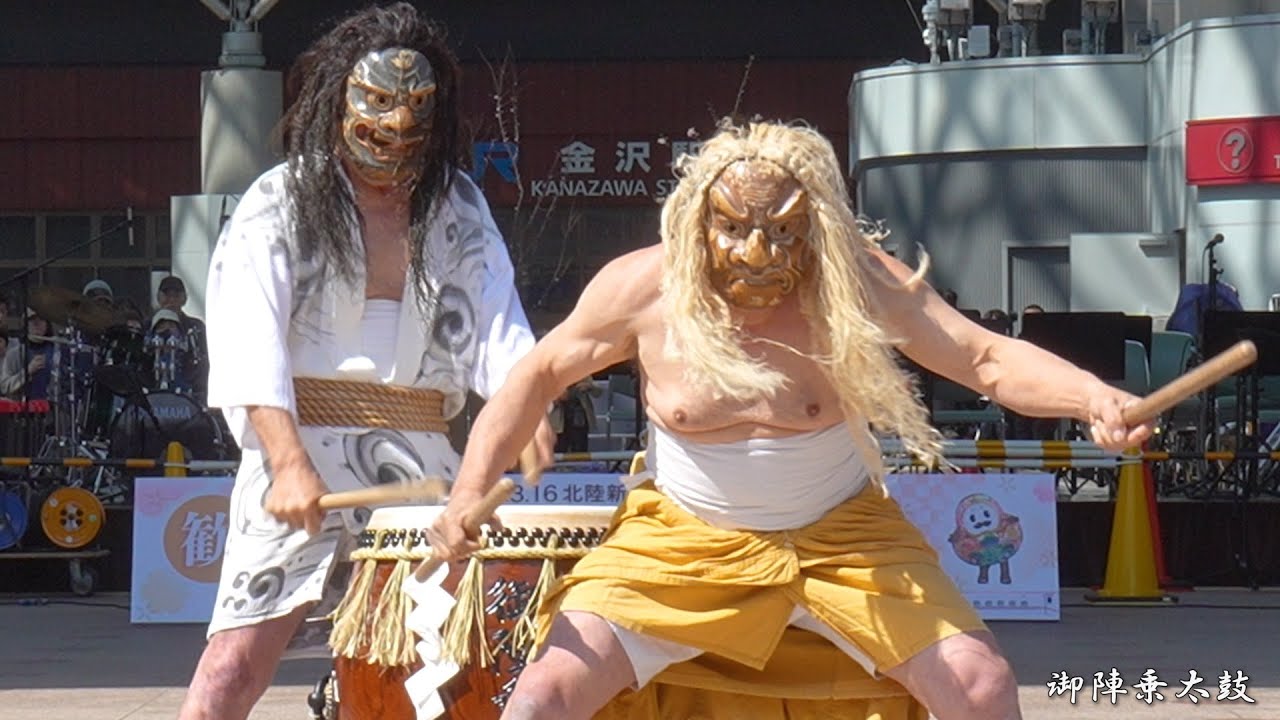 御陣乗太鼓 午後(最終回) 北陸新幹線福井延伸イベント 2024年 / 金沢駅鼓門前