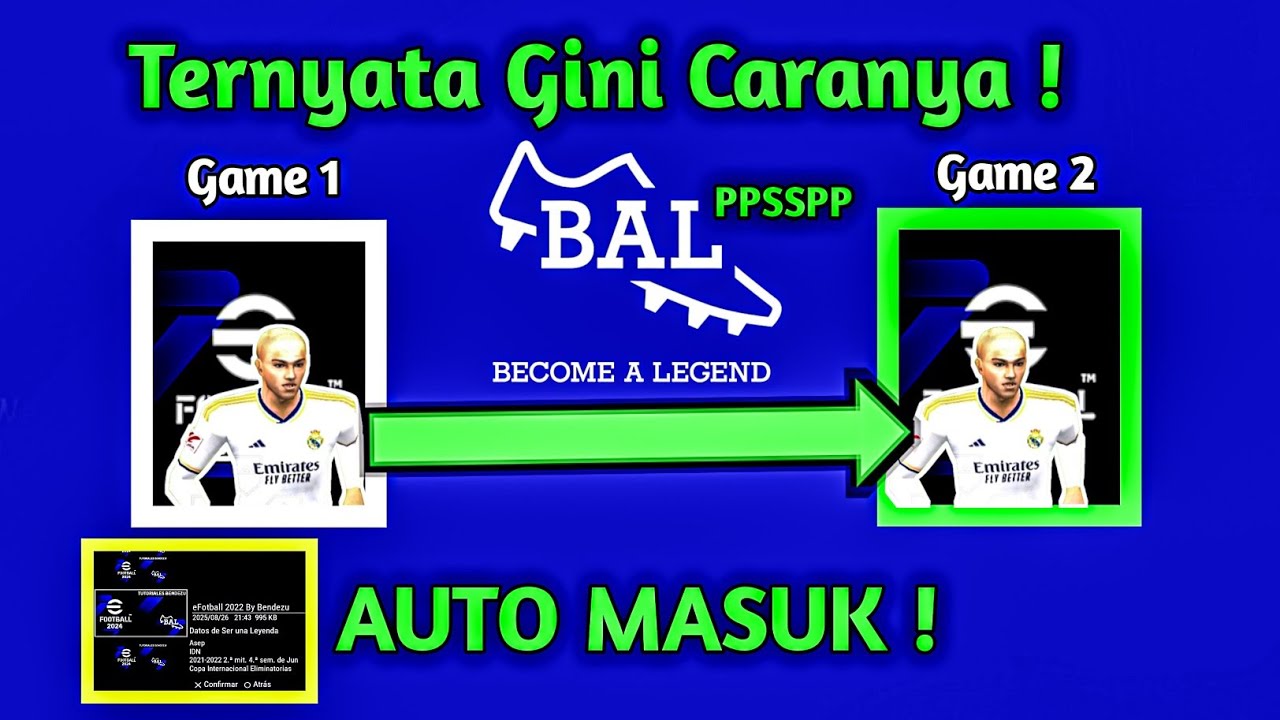 CARA SALIN SAVEDATA KARIR BECOME A LEGEND KE GAME EFOOTBALL PES PPSSPP YANG LAIN | MUDAH