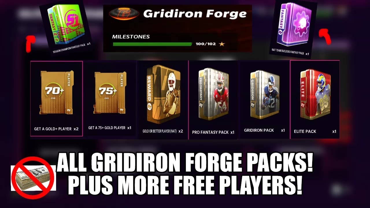 ALL GRIDIRON FORGE PACKS + MORE FREE PLAYERS - No Money Spent Ep.2