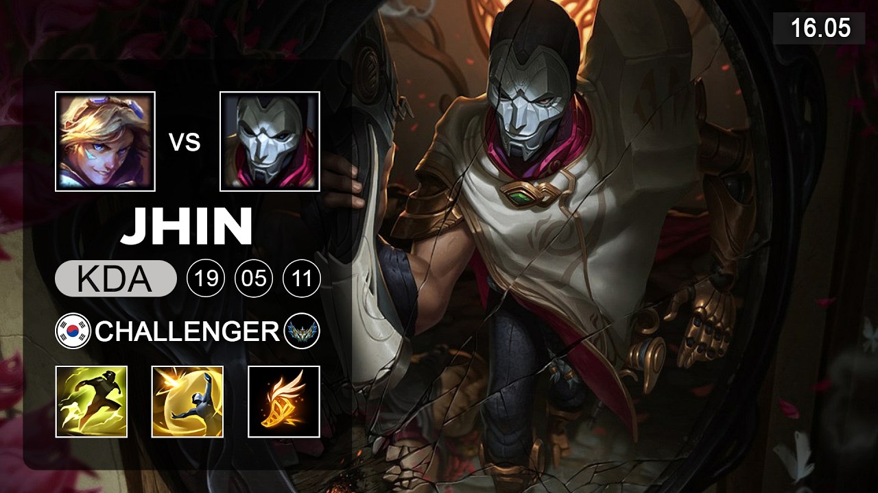 Jhin vs Ezreal ADC - KR Challenger - Patch 16.05 Season 16