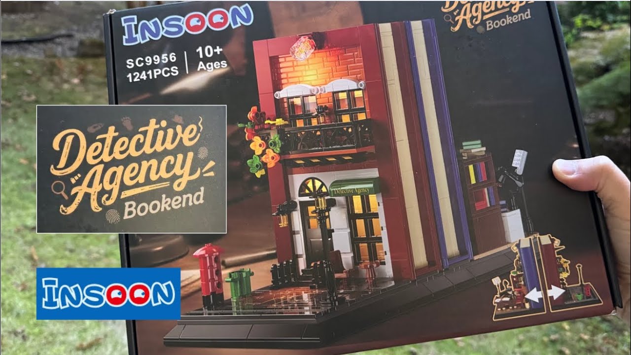 Unboxing! Insoon DETECTIVE AGENCY BOOKENDS w/ Lighting Kit (1241 pieces) SC9956 Lego Compatible