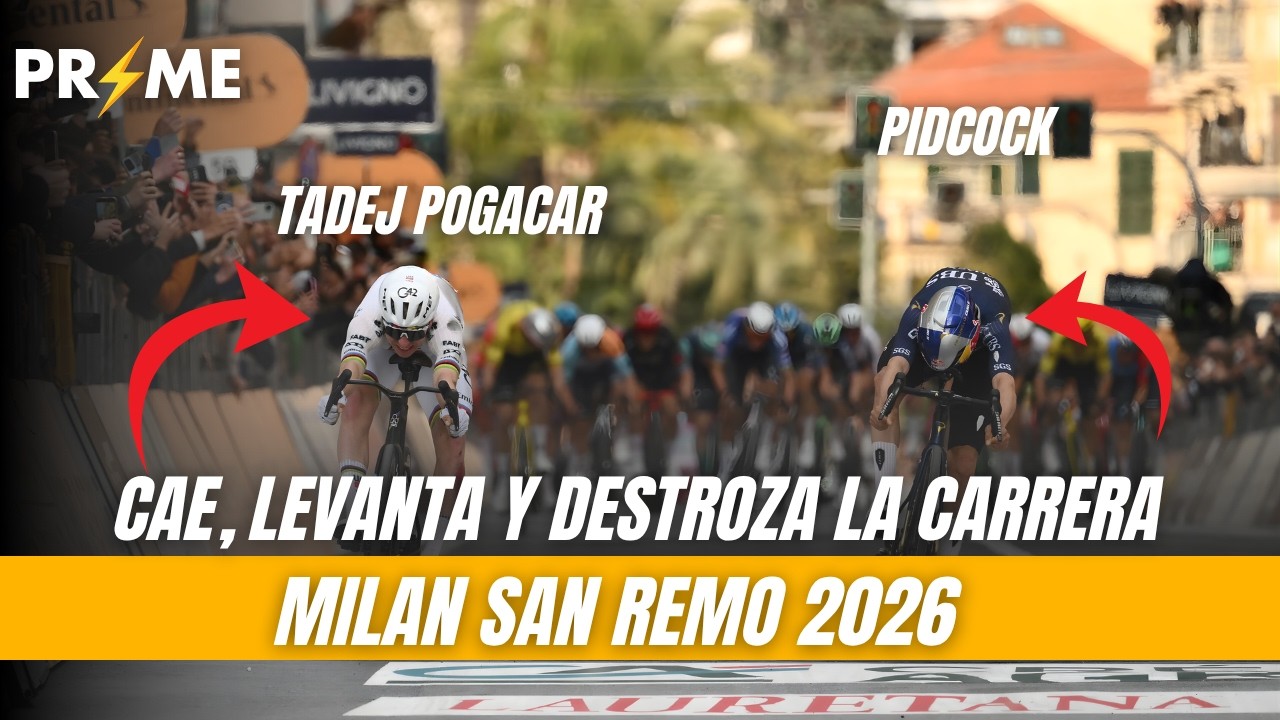 Se cae, levanta y DESTROZA la carrera Pogacar || &Uacute;ltimos km Mil&aacute;n San-Remo