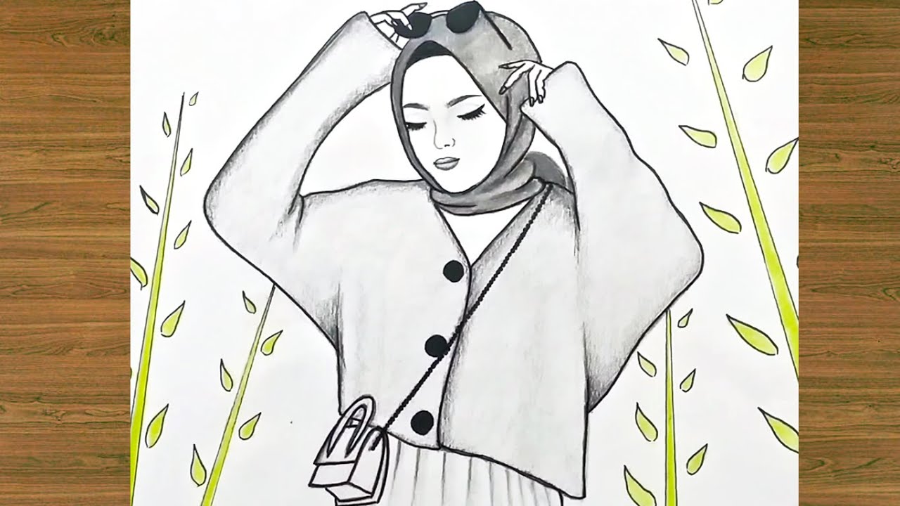 تعلم رسم بنت بالحجاب بقلم الرصاص / رسم سهل / رسم بنات / رسم بالرصاص / تعليم الرسم/ رسم بنت محجبة