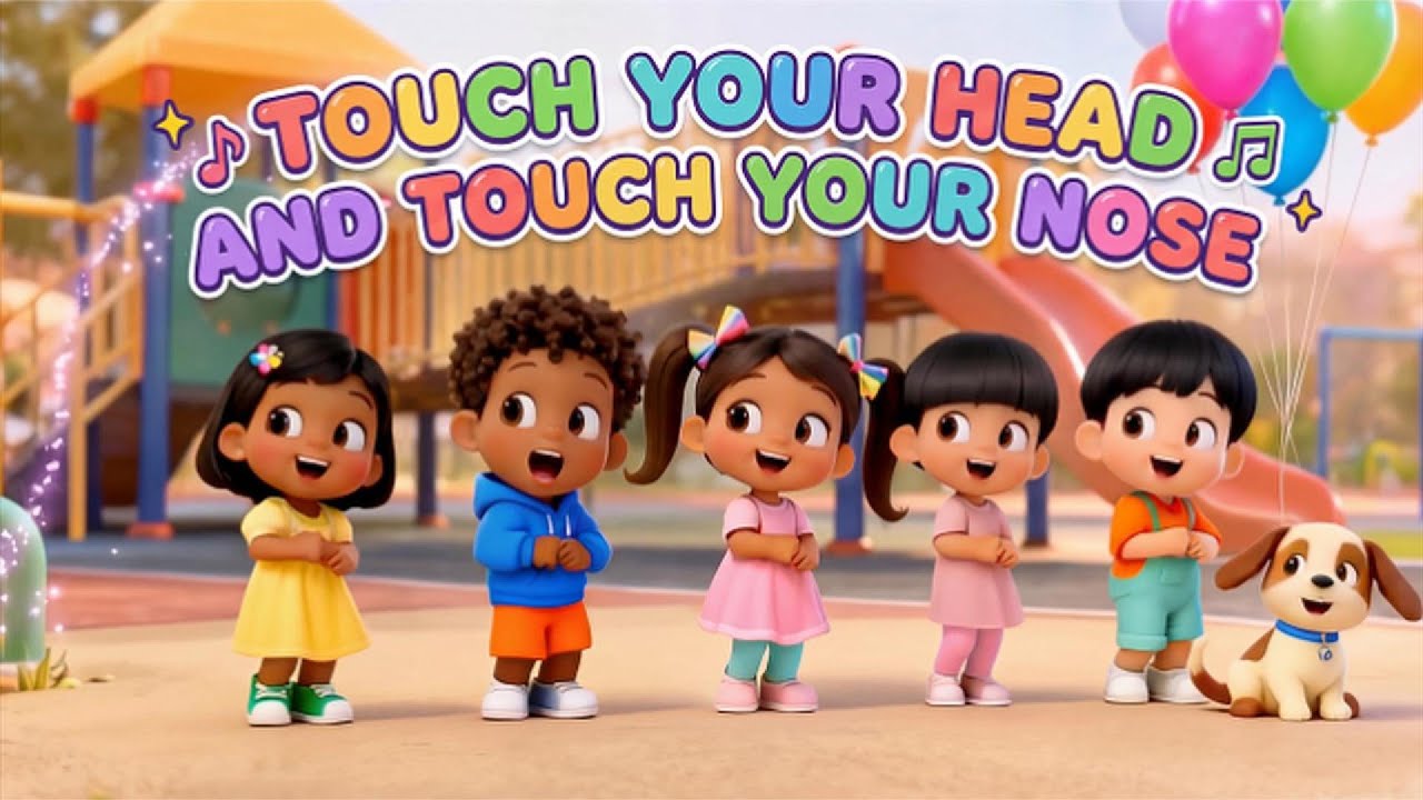 👃 Touch Your Head and Touch Your Nose | Fun Action Song for Kids | Tune Town 🎵