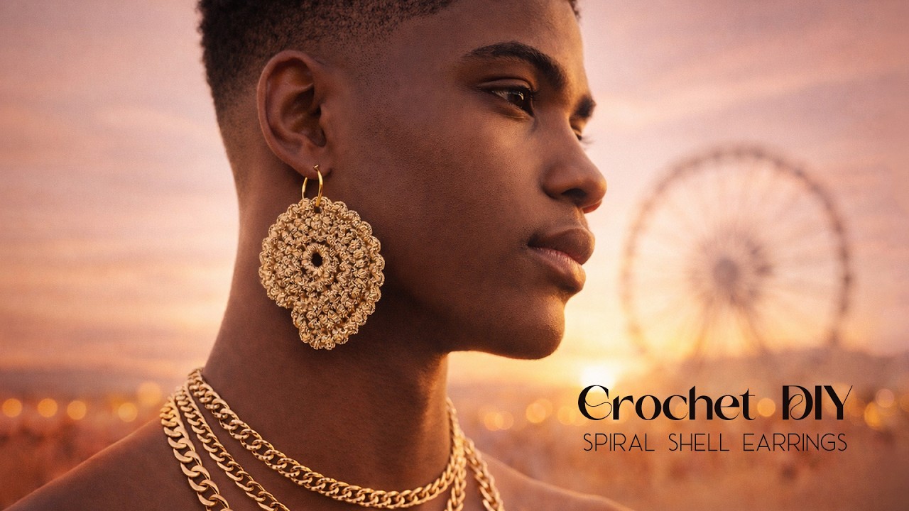 Crochet Spiral Shell Earrings – Step by Step Tutorial