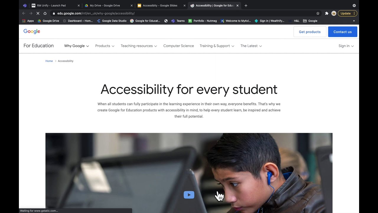 Using Google Accessibility Tools