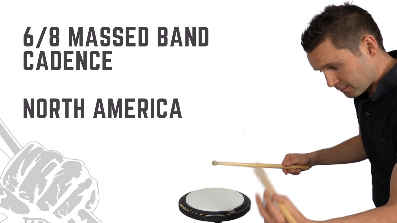 North America Massed Band Drum Score 6/8 Cadence Play Along